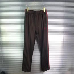 Men's Pants Brown Needles Sweatpants Red Stripes Men Women Hip Hop High Quality AWGE