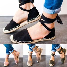 Dress Shoes New Women Casual Shoe 2022 Summer Shallow mouth Ladies lace-up Comfy Flats Home Office Beach Fisherman Sandals 35-43 G230130