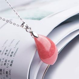 Pendant Necklaces Red Natural Rhodochrosite Woman Lady Love Fashion Healing Crystal Stone Suspension