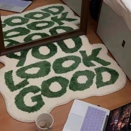 Carpet Letters Bedside Mat Soft Plushy Message Bathroom Area Floor Pad Kids Bedroom Doormat Aesthetic Home Room Decor Rug 230204