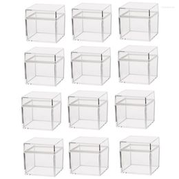 Gift Wrap 24Pcs Transparent Plastic Candy Box Biscuits Cookies Packing Party Treat Boxes Square Container 5x5x5cm