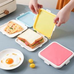 Dinnerware Sets Sandwich Preservation Storage Box Silicone Reusable Microwave Lunch Container