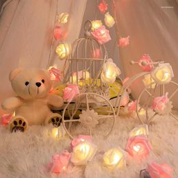 Strings Artificial Rose Flower Led Lights USB/Battery Powered Fairy String Christmas Decoration For Home Wedding Party Garlands
