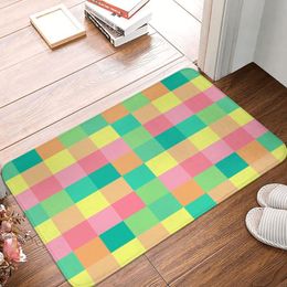 Carpets Colourful Plaid Checkerboar Doormat Bedroom Rectangle Carpet Entrance Home Living Room Dustproof Floor Rug Mat Bath