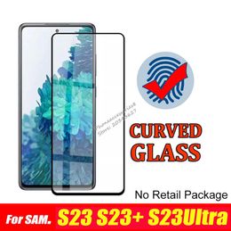 Fingerprint Unlock Curved Tempered Glass Screen Protector For Samsung Galaxy s22 S21 Note20 S20 Plus Ultra S10 Note10 Plus S8 S9 Note8
