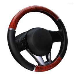 Steering Wheel Covers Car Cover For 37 - 38 CM 14.5"-15" M Size Carbon Fiber Peach Wood Pattern Auto Braid On Steering-Wheel
