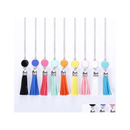 Pendant Necklaces Tassel Necklace Acrylic Blank Disc Long Chain Enamel Statement Nanashop Drop Delivery Jewellery Pendants Dhkrm