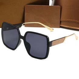 Oversized Sunglasses for woman designer sunglasses men luxury glasses classic oversized frame gold metal sunglass with case Brand words mens sunglasses