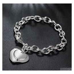 Charm Bracelets Love Heart Bracelet For Women Gold Sier Colour Bileklik Bangle Jewellery Charms Nanashop Drop Delivery Dht8T