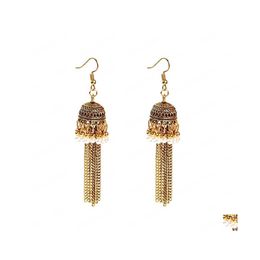 Dangle Chandelier Vintage Ethnic Sier Color Earrings For Women Tassel Earring Female Bridal Party Wedding Jewelry Ornaments Drop De Dhypv