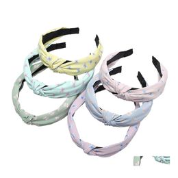 Headbands Fabric Printing Headband Knotted Widebrimmed Ladies Hairband Bowknot Cute Headhoop Hair Accessories Drop Delivery Jewelry Dhsok