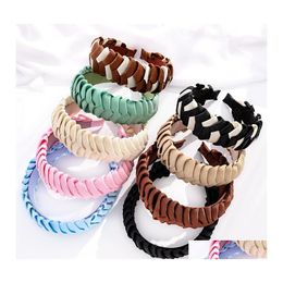 Headbands Satin Handmade Braidded Hairband Headband Adt Hair Accessories Drop Delivery Jewellery Hairjewelry Dhwin