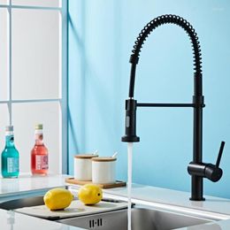 Kitchen Faucets Black/Brushed Nickel Pull Out Sink Faucet Deck Mounted Stream Sprayer Mixer Tap Bathroom Cold