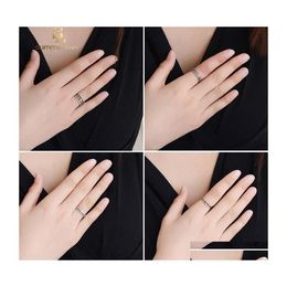 Cluster Rings Vintage Sier Copper Ring For Women Men Simple Style Retro Leaves Knot Open Fashion Jewellery Gift Drop Delivery Dhs1J
