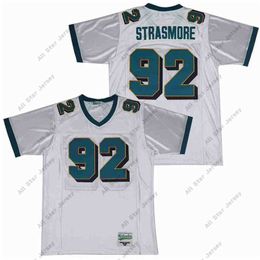 American College Football Wear Miami Ballers TV Show Rock Moive 92 Spencer Strasmore Football Jersey Men Breathable Away White Color Embroidery And Sewing Top Quali