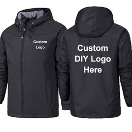 Mens Jackets Spring Autumn Custom Design Men DIY Print Zipper Coat Windproof Waterproof Unisex Outdoor 230203