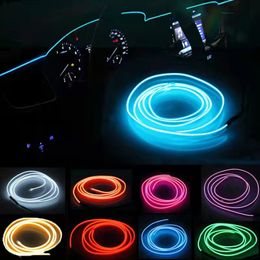 1m/3m/5m Neon LED Night Lights Car Interior Lighting Strips Auto LED Strip Garland EL Wire Rope Car Decoration lamp Flexible Tube
