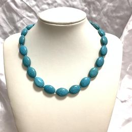 Choker 2023 Ethnic Handmade Oval Strand Beads Pendants Necklace Collier Femme Women's Vintage Turquoises Statement Jewellery Gifts