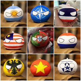 DHL 49 Styles 10cm Country Ball Plush Toys Polandball Pendant Country Flag Balls Homps for Kids Argentina Country Country Wogned Dollection Dolluction Toy