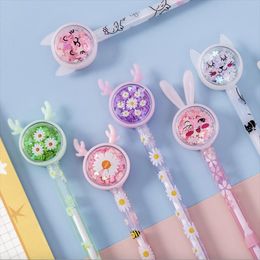 Gel Pens Cute Pen Kawaii 0.5mm Novelty Cartoon Black Ink Learning For Kids Promotional Gifts School Office Stationery