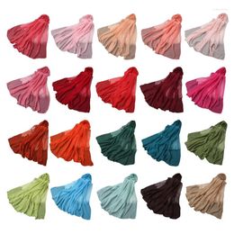 Scarves Style 180x80cm Plain Solid Colour Cotton Linen Shawl Women Hijabs Scarf Muslim Wide Scarve Wrap For Female Ladies