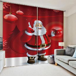Curtain Year Christmas Decor Window Santa Clause Snowman Printed Curtains For Living Room Bedroom Shop