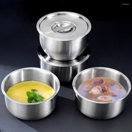 Bowls 1Pc Steamed Egg Bowl Fruit With Lid 304 Stainless Steel Child Small Salad Dessert Soup Baking Mini Pot Kitchen Utensil