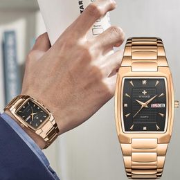Wristwatches Quartz Wristwatch Luminous 2023 WWOOR Fashion Men Watches Casual Dress Calendar Business Steel Relogio Masculino