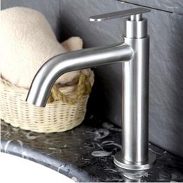 Bathroom Sink Faucets Classic Waterfall Spout Basin Faucet Stainless Steel Tall Lavatory Vessel Tap Cold Water