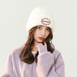 Berets Fashion Fall Winter Wool Knitted Warm Cap Thickened Hat Women's Ear Protection Cold-Proof Headgear Sweet Girl Party Gift