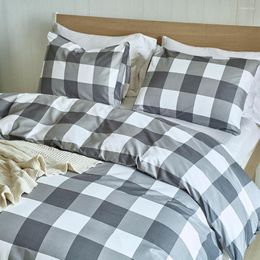 Bedding Sets Black White Plaid Set 2/3 Pieces (1 Quilt Cover And 1 Or 2 Pillowcases) Duvet 200x200 Full Size Can Be Customised
