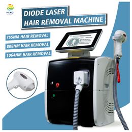 Portable Noninvasive Laser 3 Wavelengths 808 755 1064nm Diode Laser Hair Removal Salon Machine