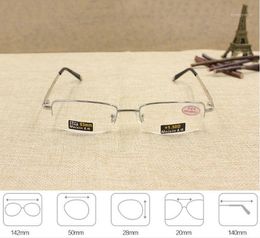 Sunglasses Men's High Quality Half Metal Frame Aspherical Resin Lenses Reading Glasses Male Eyewear 1.0 1.5 2.0 2.5 3.0 3.5 4.0