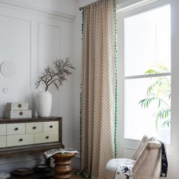 Curtain Daisy Printed Tassel Semi-shading Floating Window Flat Dining Room Living Polyester / Cotton Europe