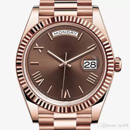 With Original Box Luxury Watches 41MM 18K Gold Dark Rhodium Index Dial Automatic Fashion Brand Men's Watch Wristwatch 666