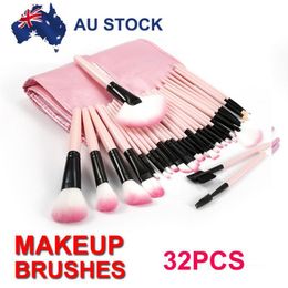 Makeup Brushes 32 Pcs Pink Set Natural Hair Foundation Powder High Quality Eyeshadow Blushes Cosmetic Case Maquillaje