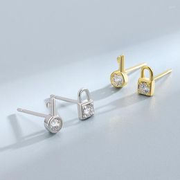 Stud Earrings WPB 925 Sterling Silver Asymmetric Key And Lock High Carbon Diamonds Women's Luxury Jewellery Party Gifts