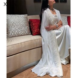 Elegant Evening Dress Feather Pearls Prom Gown Party Dresses Saudi Arabric Women Floor Length For Women Dress Formal 2023