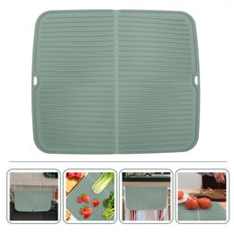 Table Mats 1pc Silicone Dish Drying Mat Heat-Resistant Pot Pad Draining Sink