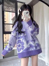 Women's Sweaters Floral Sueter Streetwear Knitted Y2k Pullovers Japanese Cute Womenn Harajuku Fashion Jumper Pull Femme Vintage Lolita