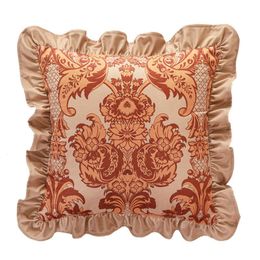 Pillow /Decorative Red Luxury Decorative European Throw Cover 18 Inch Soft Velvet Floral Case With Tassels For Couch Bedroom