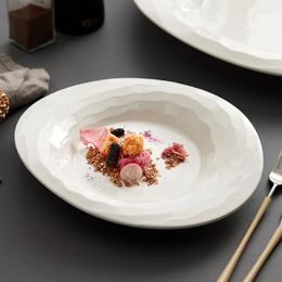 Plates White Special-shaped Dinner Plate Ceramic High-end El Dish Home Western Pasta Dessert Irregular Creative