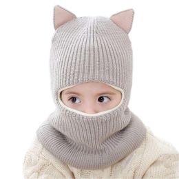 Hats Caps & Autumn Winter Baby Hat For Boy Plus Velvet Thickern Windproof Cap Kids One-piece Neck Protector Face Girls Children