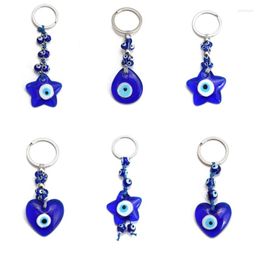 Decorative Figurines Y1QB Keychain Blue Eye Bead Key Chain Hang Charm Pendant Ornament For Handbag Backpack Schoolbag Decor Gift