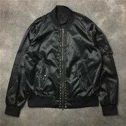 Men's Jackets Sleeve Rib Men Metal Rivet Zipper Fashion High Quality Couple Baseball Coats & Abstract Digital Coat Motor #E50