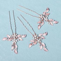 Headpieces Wedding Bridal Headgear Alloy Hair Fork Temperament Po Real Estate U-shaped Rhinestone Hairpin Dress Accessories