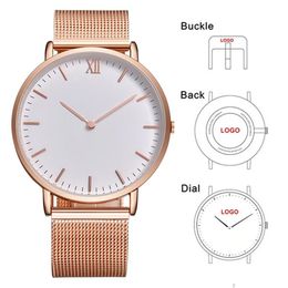 Wristwatches BAOSAILI CL024 Rose Gold Band Conpany Name Wrist Watch Changeable Custom Made Private Label Man