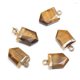 Pendant Necklaces 10 Pcs Light Yellow Gold Color Geometric Tiger Eye Stone For Party Gift Lapis Lazuli Charm Jewelry