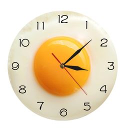 Wall Clocks Creative Clock Poached Egg Shape Living Room Decor Battery Powered