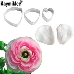 Cake Tools Buttercup Flower Veiner &Cutter Silicone Mould Gumpaste Sugarcraft Fondant Mold Decorating CS287